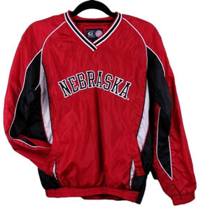 𝅺G-LLL Sports by Carl Banks Red NEBRASKA Collegiate Pullover Windbreaker Jacket